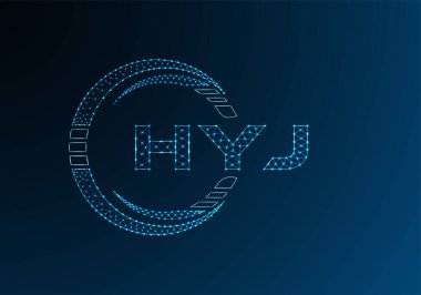 HYJ düşük poli harfli logo vektör tasarımı. HYJ düşük poli logo tasarımı. 