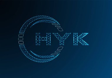 HYK düşük poli harfli logo vektör tasarımı. HYK düşük poli logo tasarımı. 