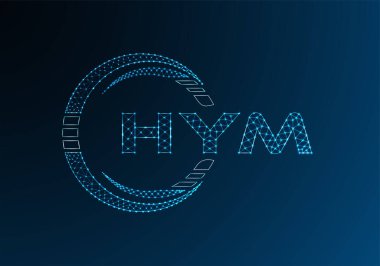 HYM düşük poli harfli logo vektör tasarımı. HYM düşük poli logo tasarımı. 
