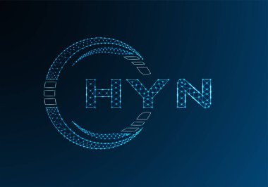 HYN düşük poli harfli logo vektör tasarımı. HYN düşük poli logo tasarımı. 
