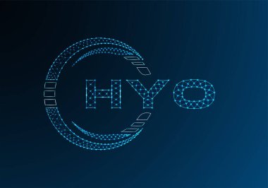HYO düşük poli harfli logo vektör tasarımı. HYO düşük poli logo tasarımı. 