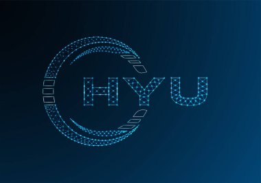 Hyu düşük poli harfli logo vektör tasarımı. HYU düşük poli logo tasarımı. 