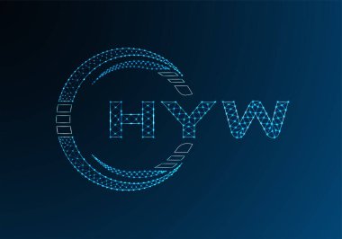 HYW düşük poli harfli logo vektör tasarımı. HYW düşük poli logo tasarımı. 