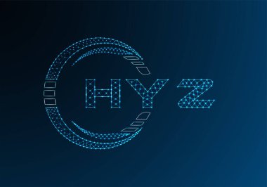 HYZ düşük poli harfli logo vektör tasarımı. HYZ düşük poli logo tasarımı. 