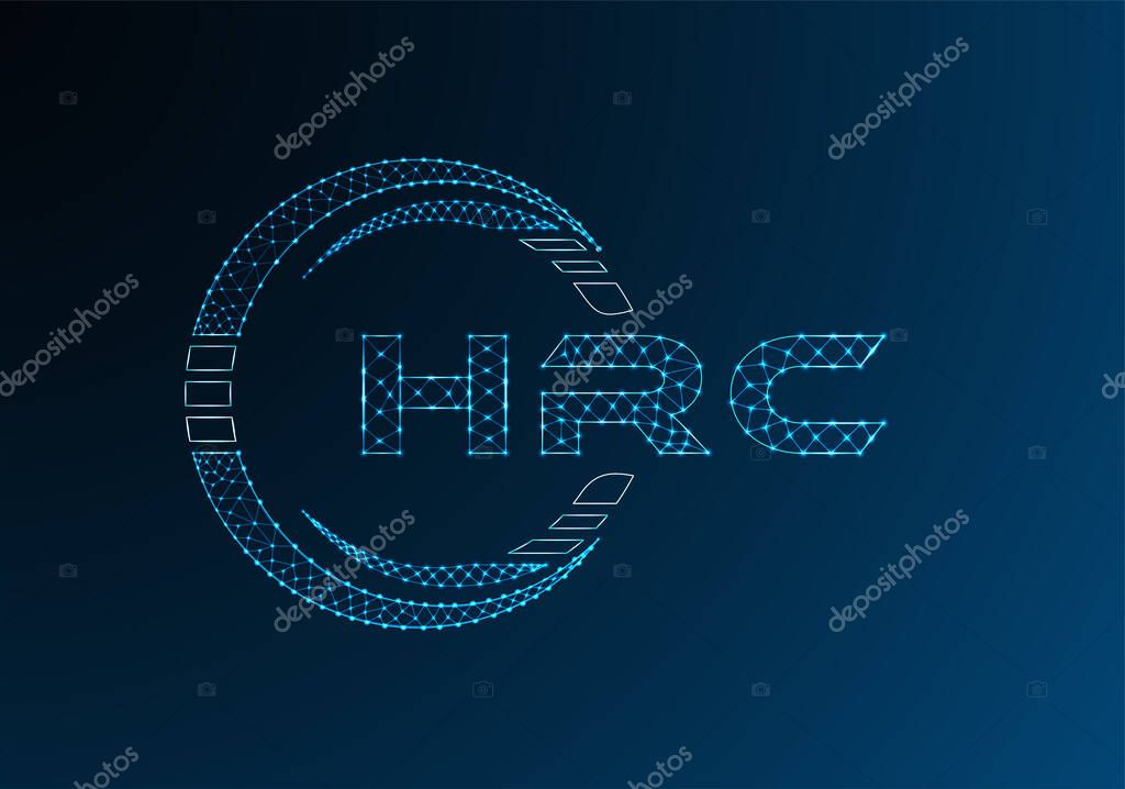 HRC low poly letter logo vector design. HRC lower poly logo design.