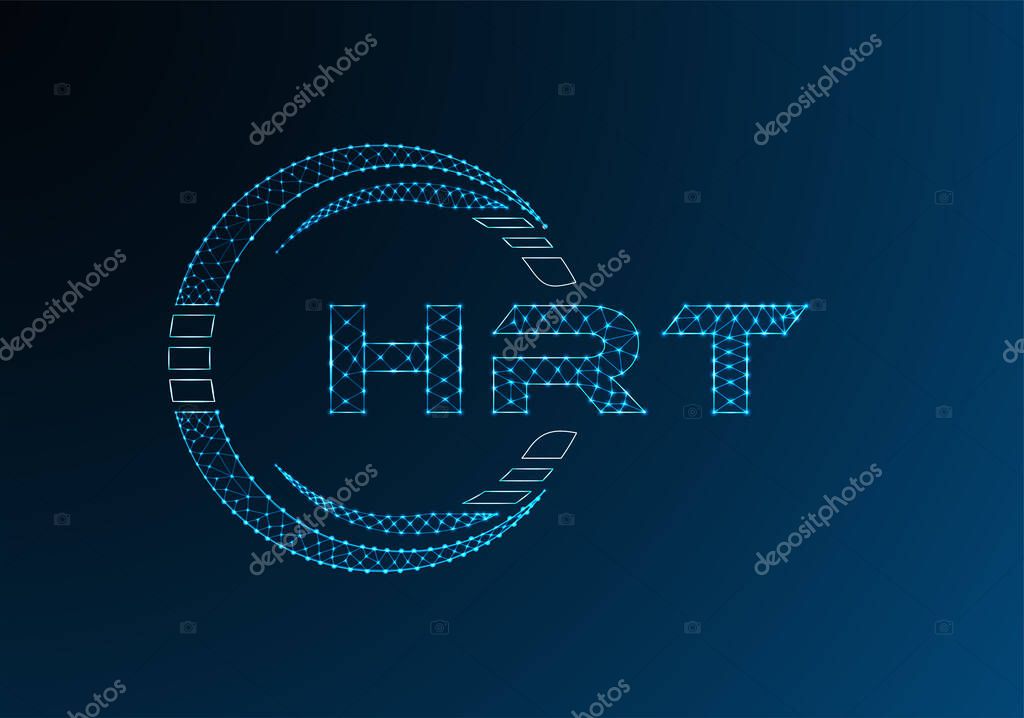 HRT low poly letter logo vector design. HRT lower poly logo design.