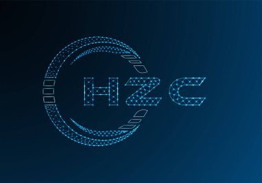 HZC düşük poli harfli logo vektör tasarımı. HZC düşük poli logo tasarımı. 