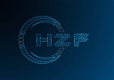HZF düşük poli harfli logo vektör tasarımı. HZF düşük poli logo tasarımı. 