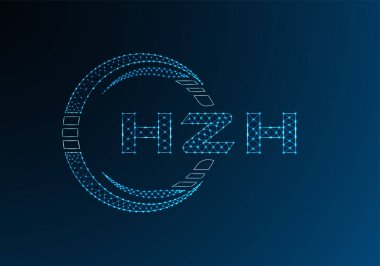 HZH düşük poli harfli logo vektör tasarımı. HZH düşük poli logo tasarımı. 