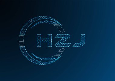 HZJ düşük poli harfli logo vektör tasarımı. HZJ düşük poli logo tasarımı. 