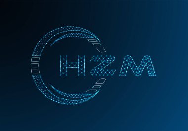 HZM düşük poli harfli logo vektör tasarımı. HZM düşük poli logo tasarımı. 