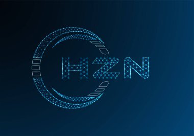 HZN düşük poli harfli logo vektör tasarımı. HZN düşük poli logo tasarımı. 