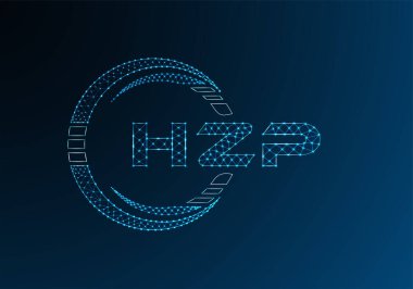 HZP düşük poli harfli logo vektör tasarımı. HZP düşük poli logo tasarımı. 