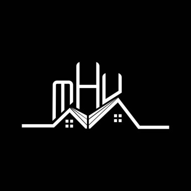 MHU Real State logo tasarımı, basit ve modern MHU logosu. MHU lüks alfabe tasarımı  