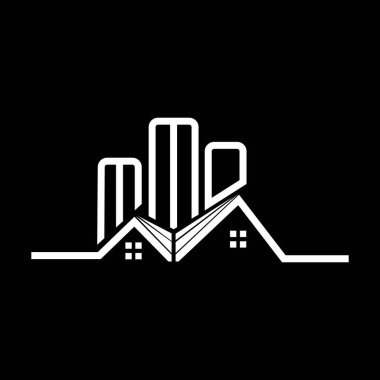 MMO Real State logo tasarımı, basit ve modern MMO logosu. MMO lüks alfabe tasarımı  