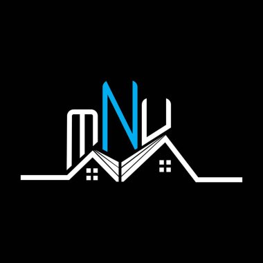 MNU Real State logo tasarımı, basit ve modern MNU logosu. MNU lüks alfabe tasarımı  