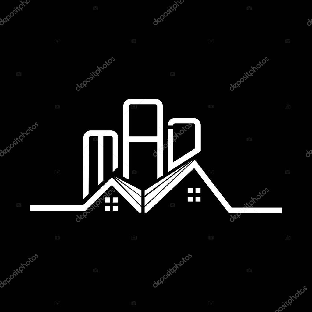 MAD Real State logo design, MAD simple and modern logo. MAD luxurious alphabet design