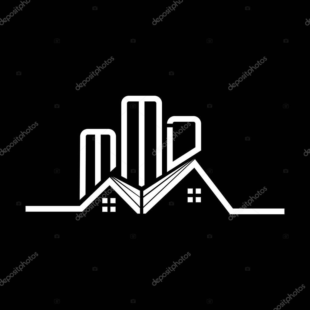 MMD Real State logo design, MMD simple and modern logo. MMD luxurious alphabet design