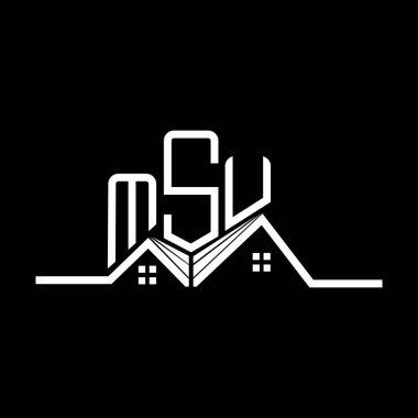 MSU Real State logo tasarımı, basit ve modern MSU logosu. MSU lüks alfabe tasarımı  