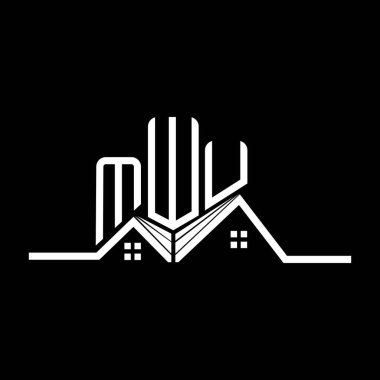 MWU Real State logo tasarımı, basit ve modern MWU logosu. MWU lüks alfabe tasarımı  