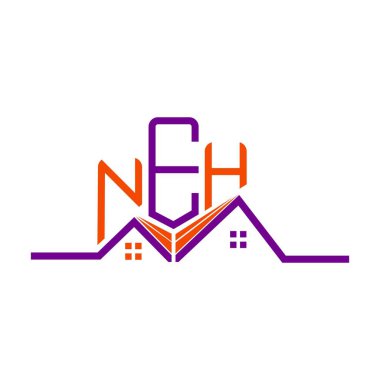 NEH emlak logosu tasarımı, NEH basit ve modern logo. NEH lüks alfabe tasarımı  