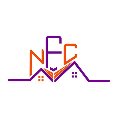 NFC Real State logo tasarımı, NFC basit ve modern logo. NFC lüks alfabe tasarımı  