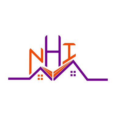 NHI Real State logo tasarımı, NHI basit ve modern logo. NHI lüks alfabe tasarımı  