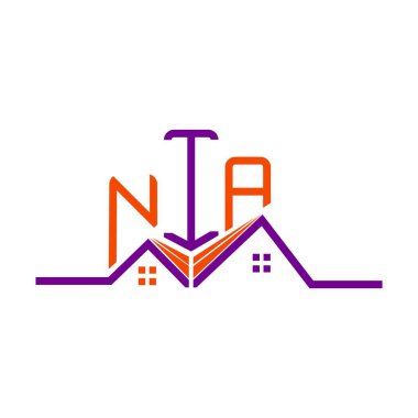 NIA Real State logosu tasarımı, NIA basit ve modern logosu. NIA lüks alfabe tasarımı  