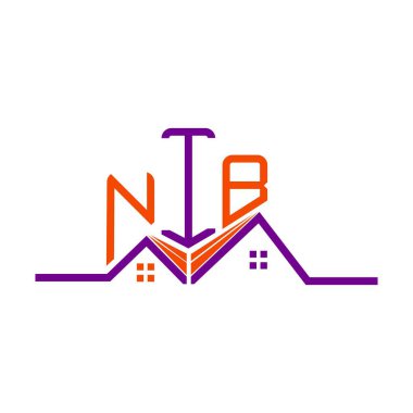 NIB emlak logosu tasarımı, NIB basit ve modern logo. NIB lüks alfabe tasarımı  