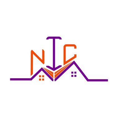 NIC emlak logosu tasarımı, NIC basit ve modern logo. NIC lüks alfabe tasarımı  