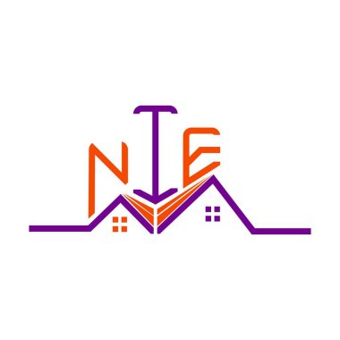 NIE emlak logosu tasarımı, NIE basit ve modern logo. NIE lüks alfabe tasarımı  