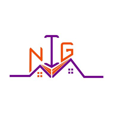 NIG emlak logosu tasarımı, NIG basit ve modern logosu. NIG lüks alfabe tasarımı  