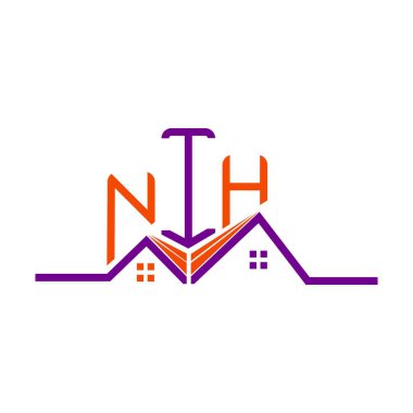 NIH emlak logosu tasarımı, NIH basit ve modern logo. NIH lüks alfabe tasarımı  