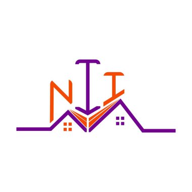 NII Emlak logosu tasarımı, basit ve modern logo. Lüks alfabe dizaynı  