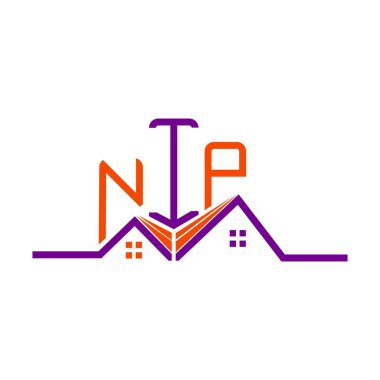 NIP emlak logosu tasarımı, basit ve modern NIP logosu. NIP lüks alfabe tasarımı  