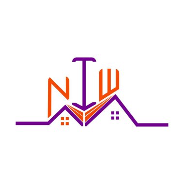 NIW emlak logosu tasarımı, NIW basit ve modern logo. NIW lüks alfabe tasarımı  