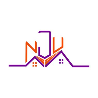 NJU Real State logo tasarımı, NJU basit ve modern logo. NJU lüks alfabe tasarımı  
