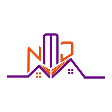 NMJ Real State logo tasarımı, NMJ basit ve modern logo. NMJ lüks alfabe tasarımı  