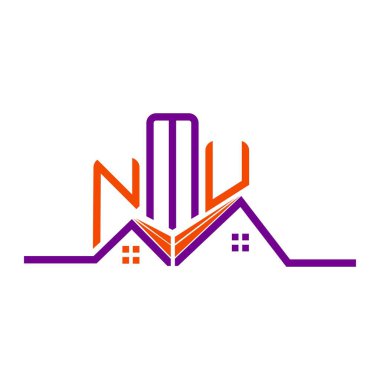NMU Real State logo tasarımı, NMU basit ve modern logo. NMU lüks alfabe tasarımı  