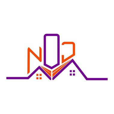 NOJ Real State logo tasarımı, NOJ basit ve modern logo. NOJ lüks alfabe tasarımı  