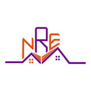 NRE Real State logo tasarımı, NRE basit ve modern logo. NRE lüks alfabe tasarımı  