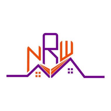 NRW Real State logo tasarımı, NRW basit ve modern logo. NRW lüks alfabe tasarımı  