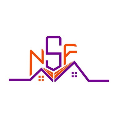 NSF Real State logo tasarımı, NSF basit ve modern logo. NSF lüks alfabe tasarımı  