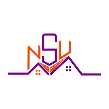 NSU Real State logo tasarımı, NSU basit ve modern logo. NSU lüks alfabe tasarımı  