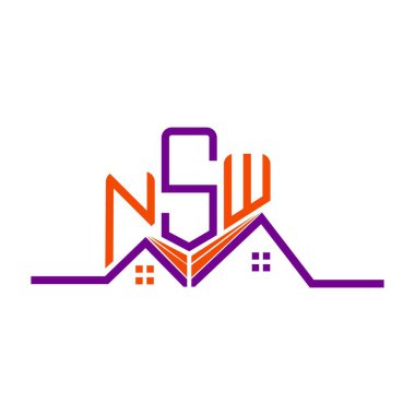 NSW Real State logo tasarımı, NSW basit ve modern logo. NSW lüks alfabe tasarımı  