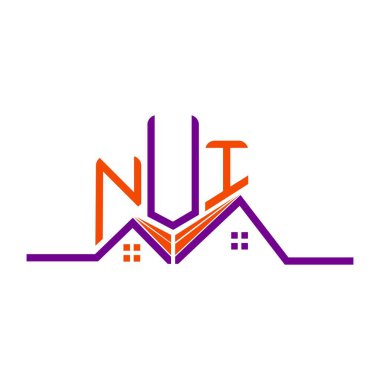 NUI Real State logo tasarımı, NUI basit ve modern logo. NUI lüks alfabe tasarımı  