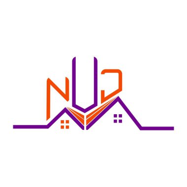 NUJ Real State logo tasarımı, NUJ basit ve modern logo. NUJ lüks alfabe tasarımı  