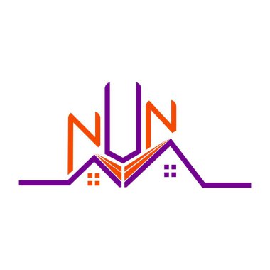 NUN Real State logo tasarımı, NUN basit ve modern logosu. NUN lüks alfabe tasarımı  