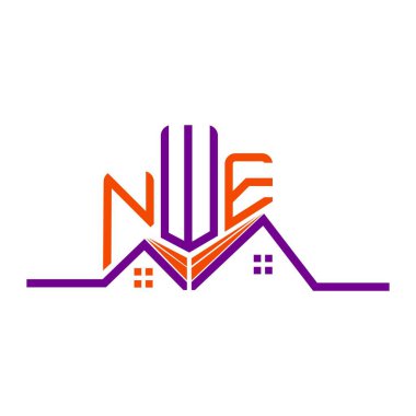 NWE emlak logosu tasarımı, NWE basit ve modern logosu. NWE lüks alfabe tasarımı  