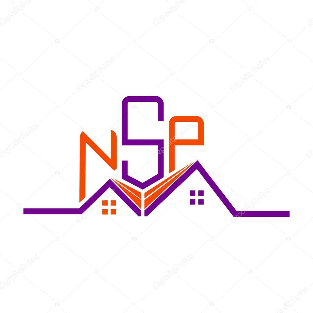 NSP Real State logo design, NSP simple and modern logo. NSP luxurious alphabet design